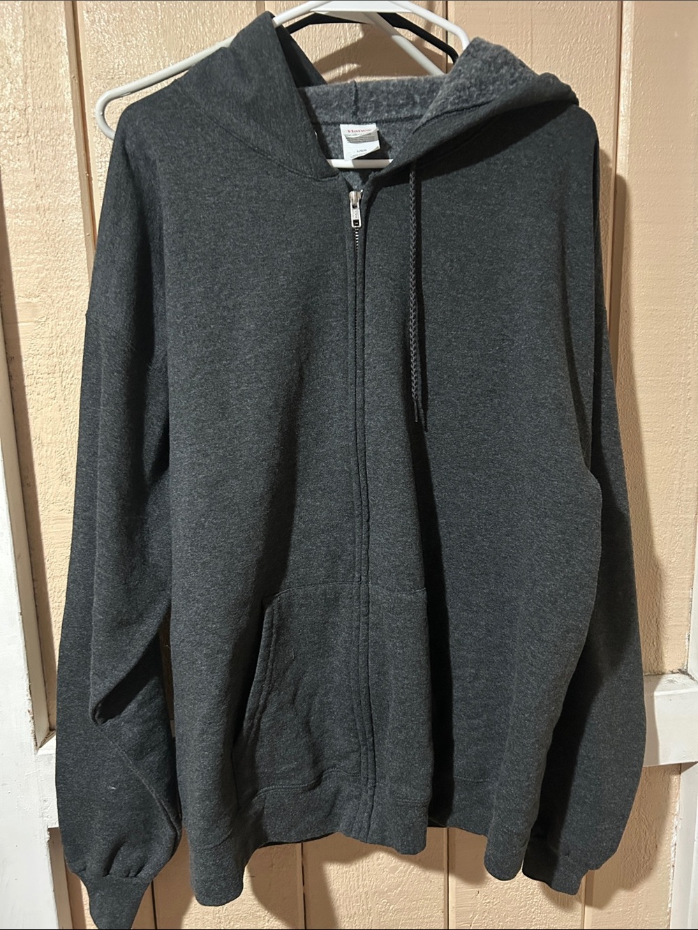 Hanes Dark Gray Full-Zip Hoodie Size L